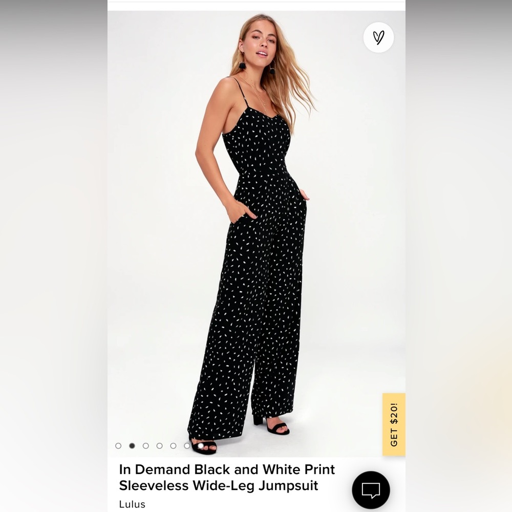 Lulus black and white wide leg jumper